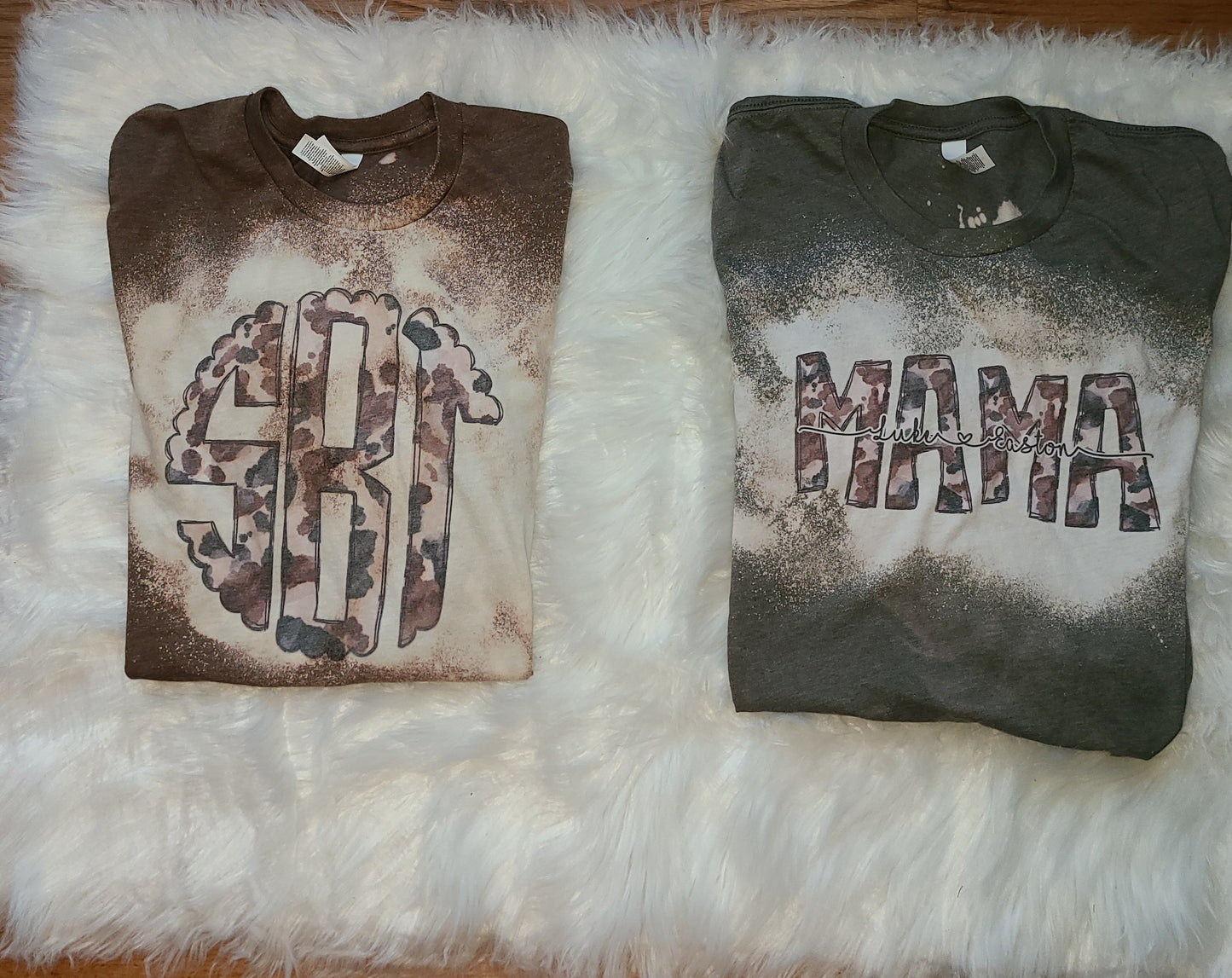 Adult Cowhide Alpha Letter Sublimation Customizable