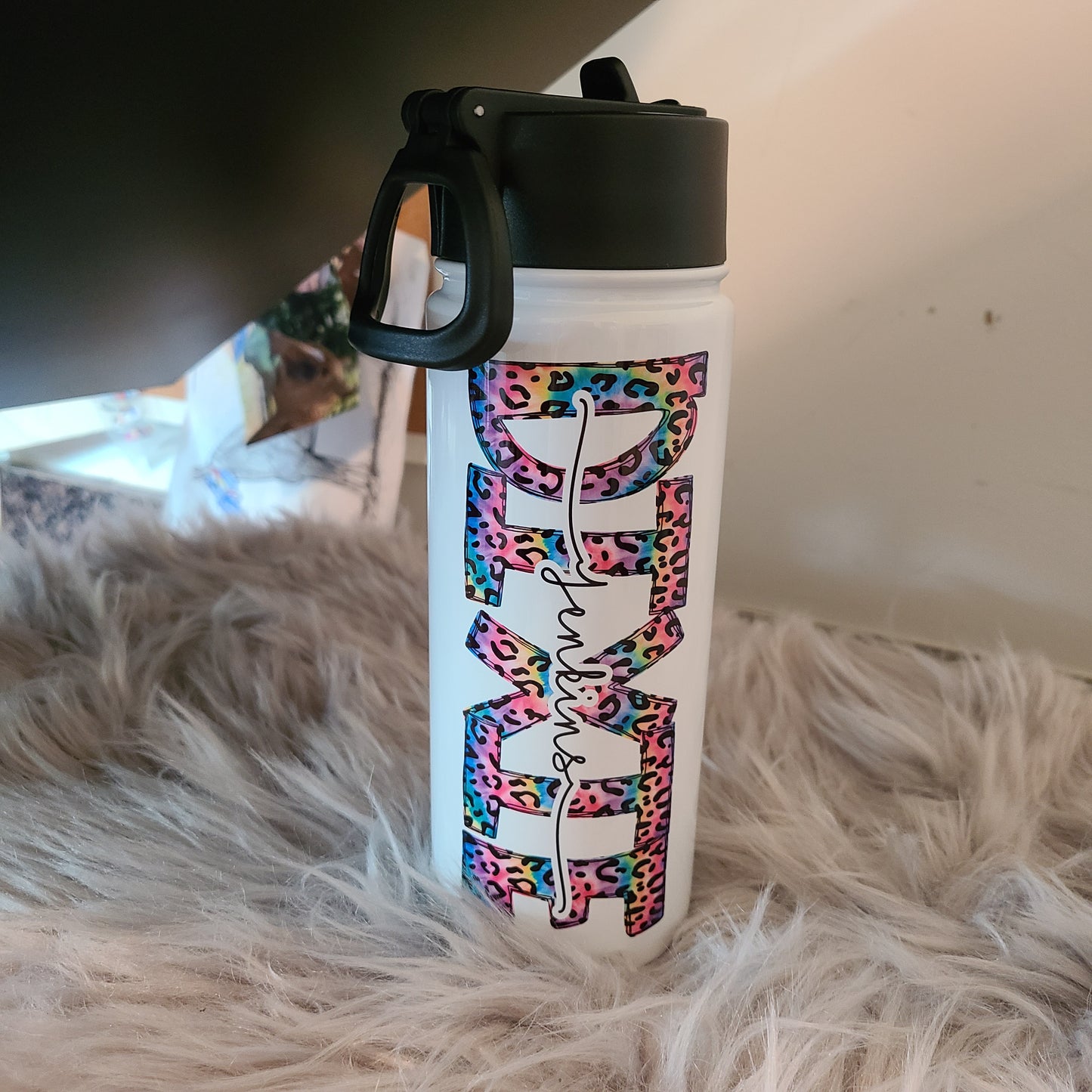 Mama/Grandma/ANY Name Rainbow Leopard Cups