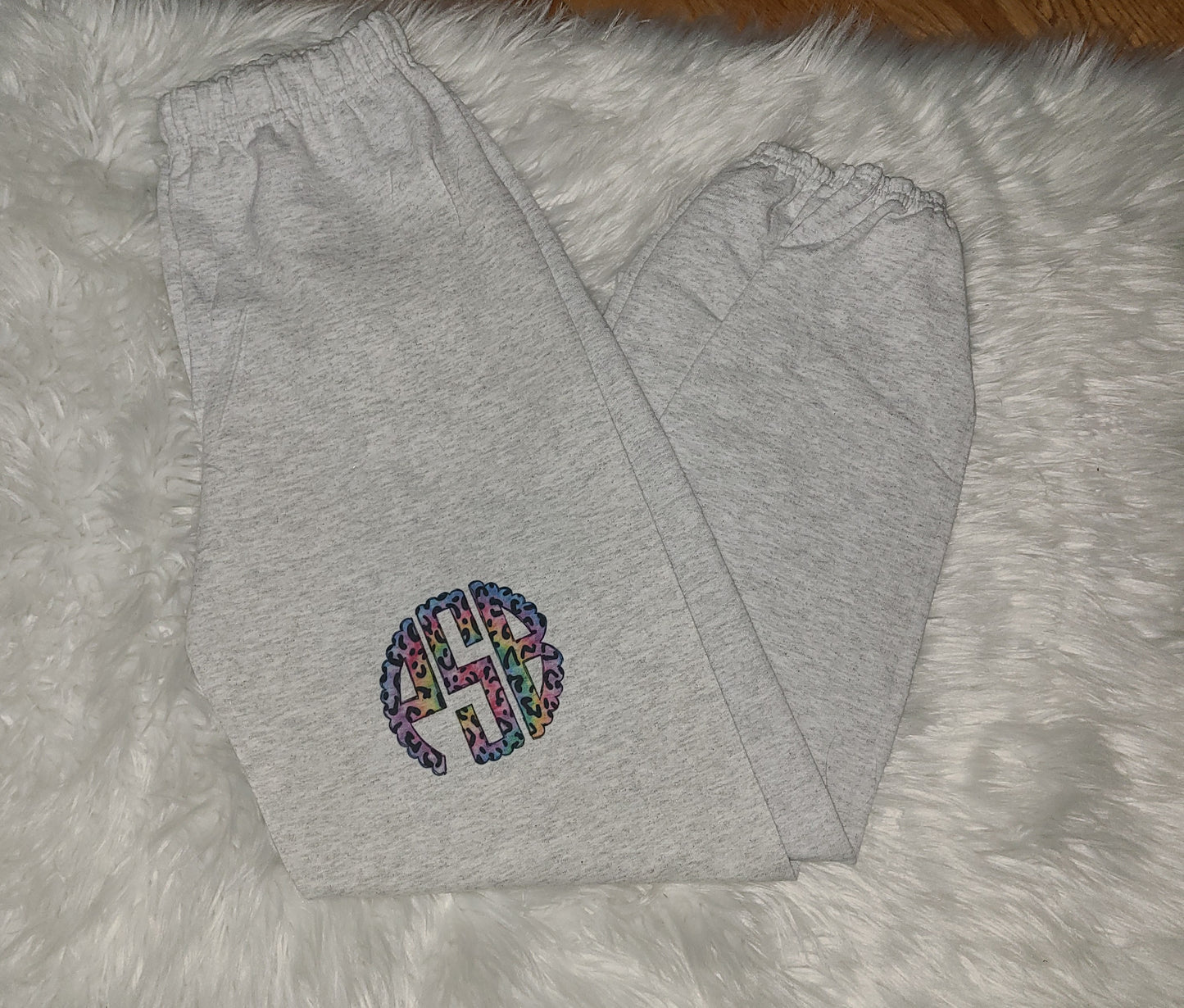 Rainbow Leopard Monogram Joggers