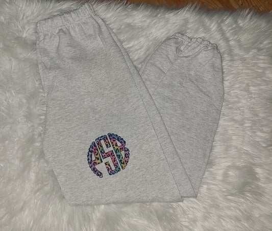Rainbow Leopard Monogram Joggers