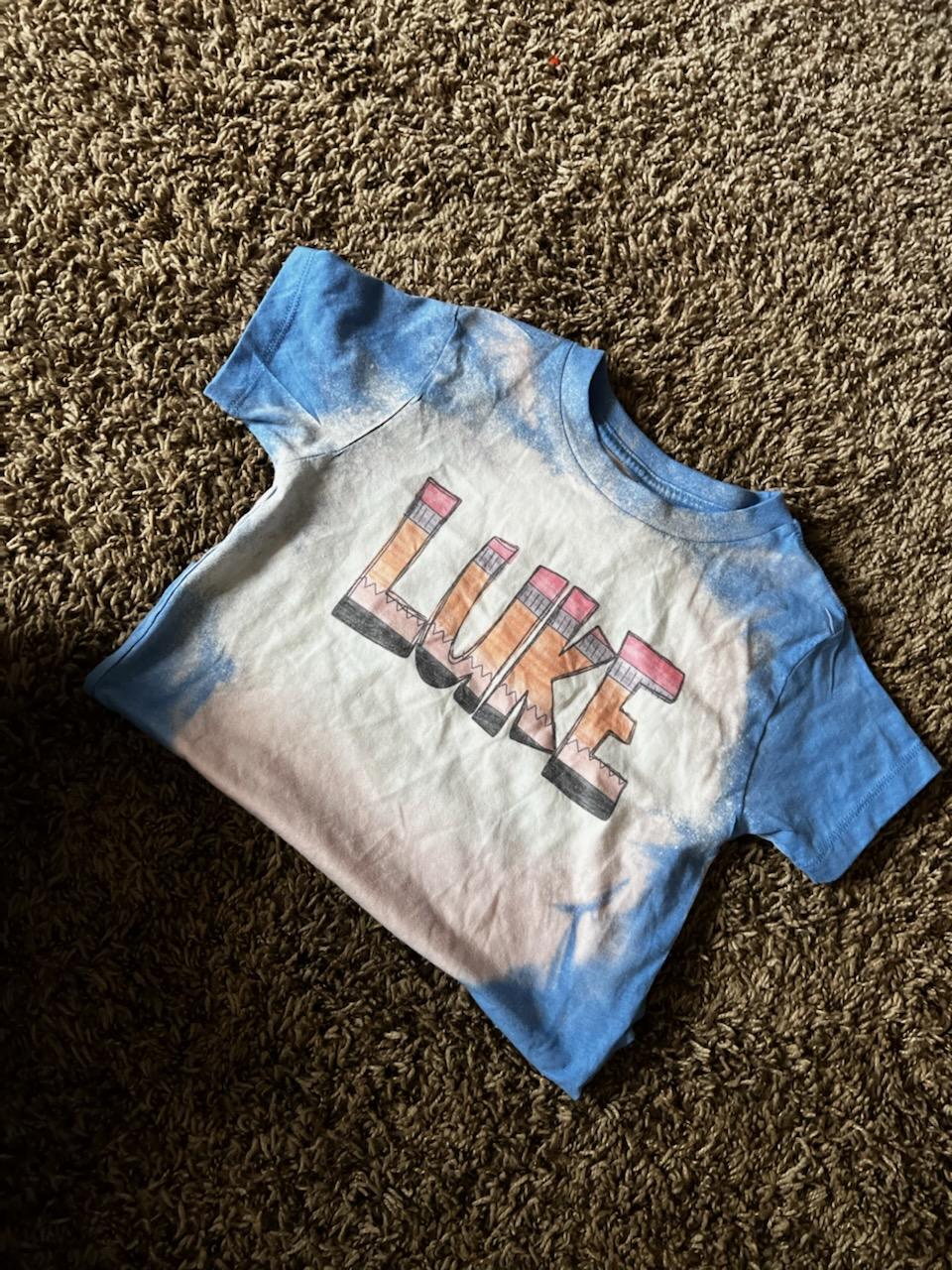 Bleached Kids pencil Alpha Letter Sublimation