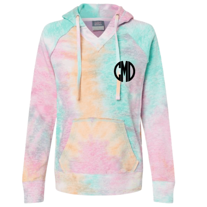 Tie-Dye V-Neck Hoodie