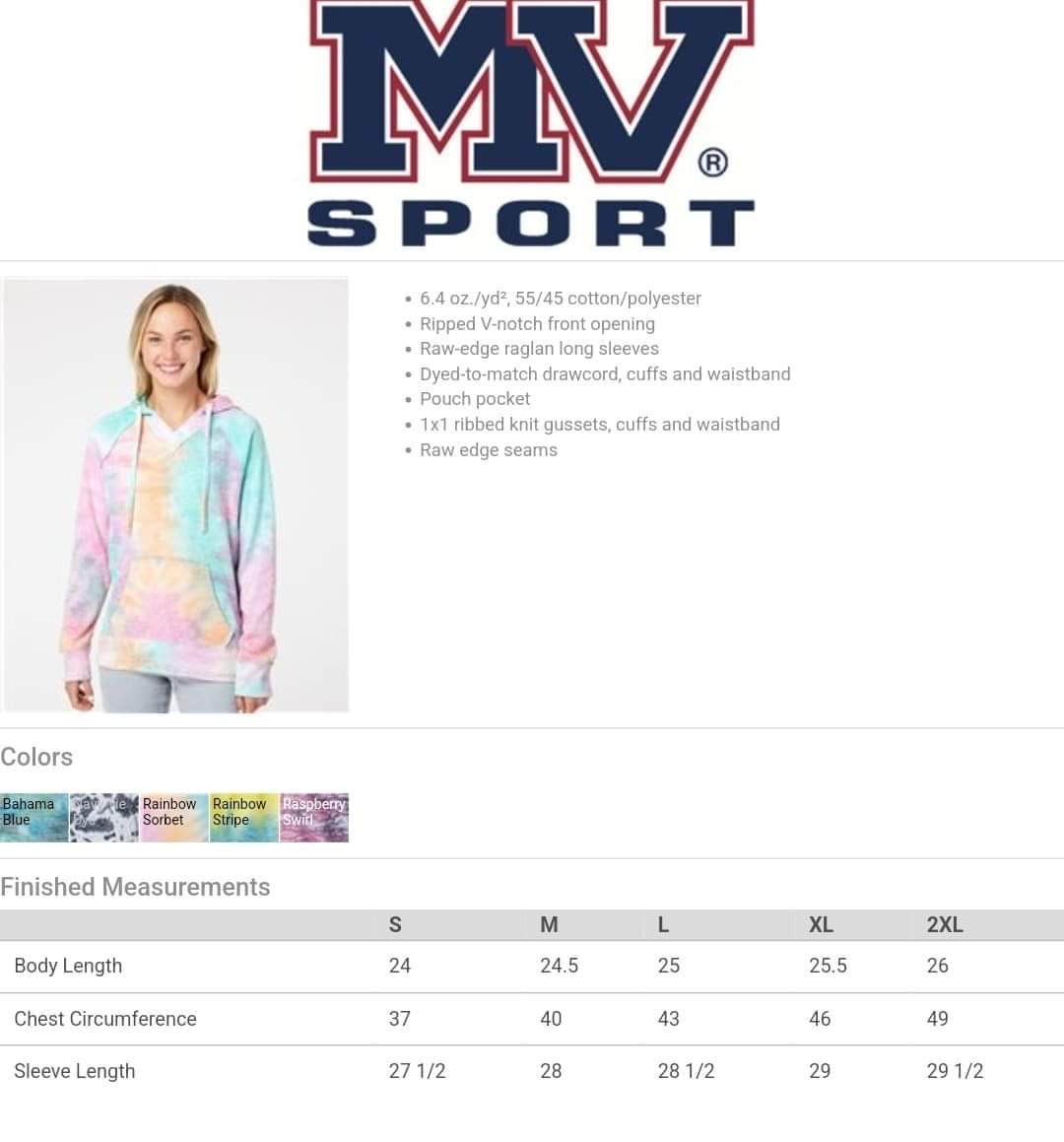 Tie-Dye V-Neck Hoodie
