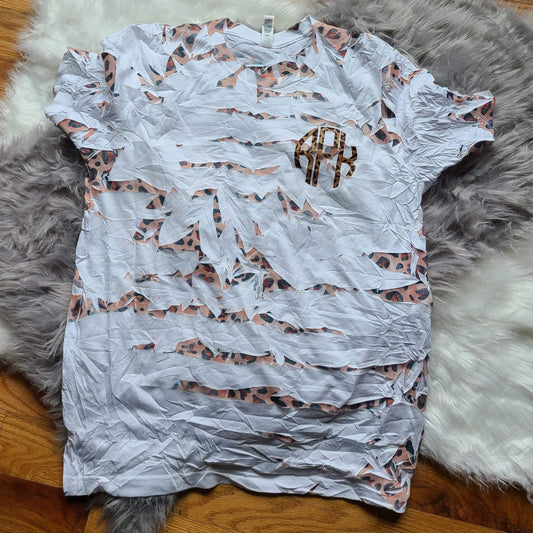 Leopard Shatter Glass Monogram