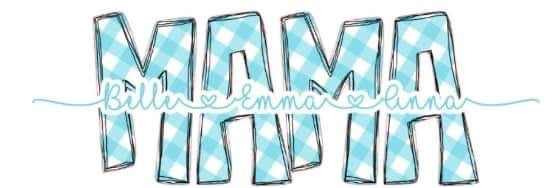 Adult Light Blue Plaid Alpha Letter Sublimation Customizable