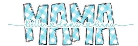 Adult Light Blue Plaid Alpha Letter Sublimation Customizable