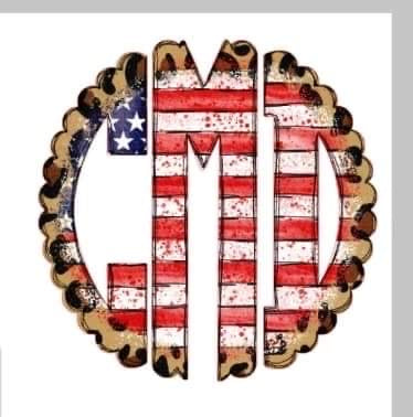 Leopard/Flag Monogram Tumbler