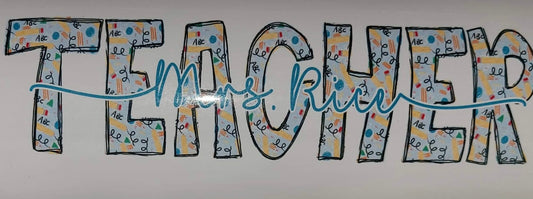 School Design Alpha Letter Sublimation Customizable