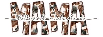 Adult Cowhide Alpha Letter Sublimation Customizable
