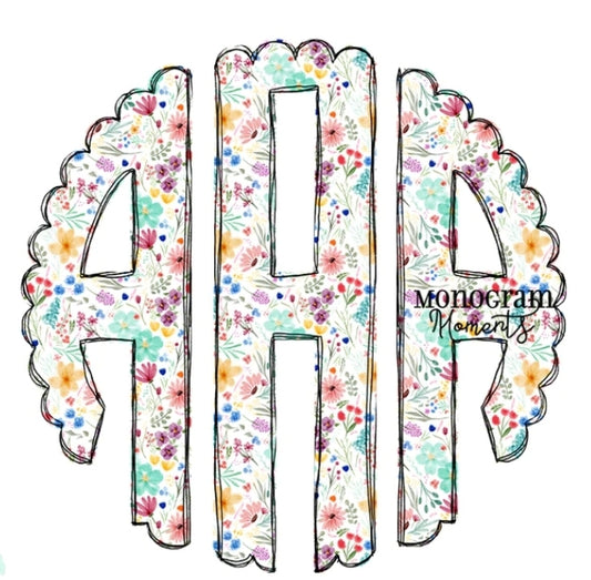 Floral Monogram Joggers