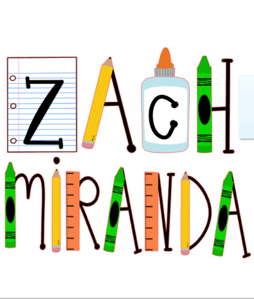 Bleached Kids school supplies Letter Sublimation