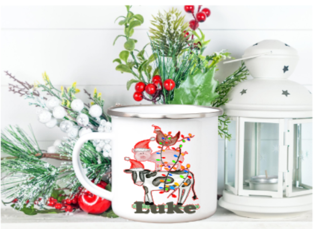 Personalized Christmas Mug Farm