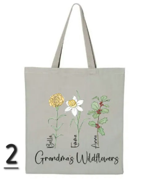 Personalized Wildflowers Tote