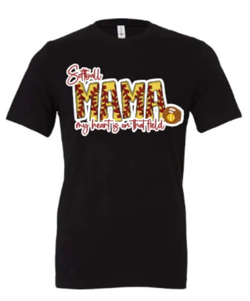 Football/Baseball/Softball/Soccer my heart is on that field short sleeve