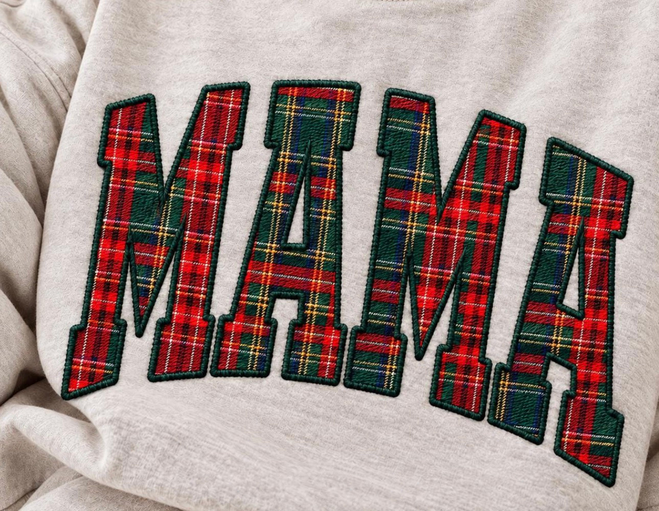 Faux Embroidered Christmas Mama