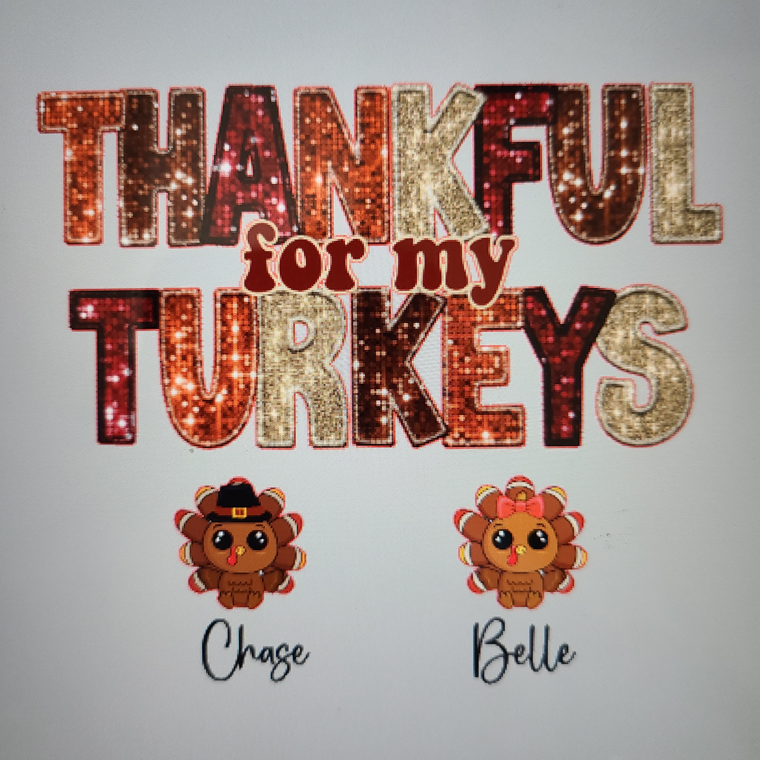 Thankful for my turkeys with custom kids – Carlee's Customs