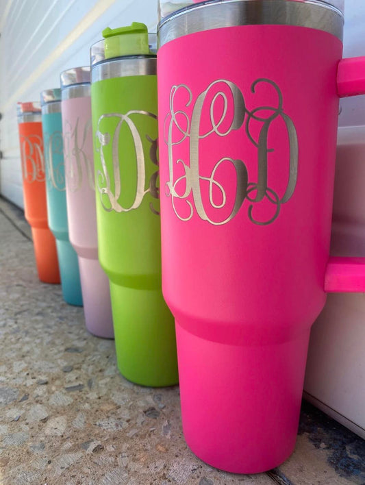 40 OZ Engraved Monogram Tumbler Double Wall- CLOSING SEPT 11