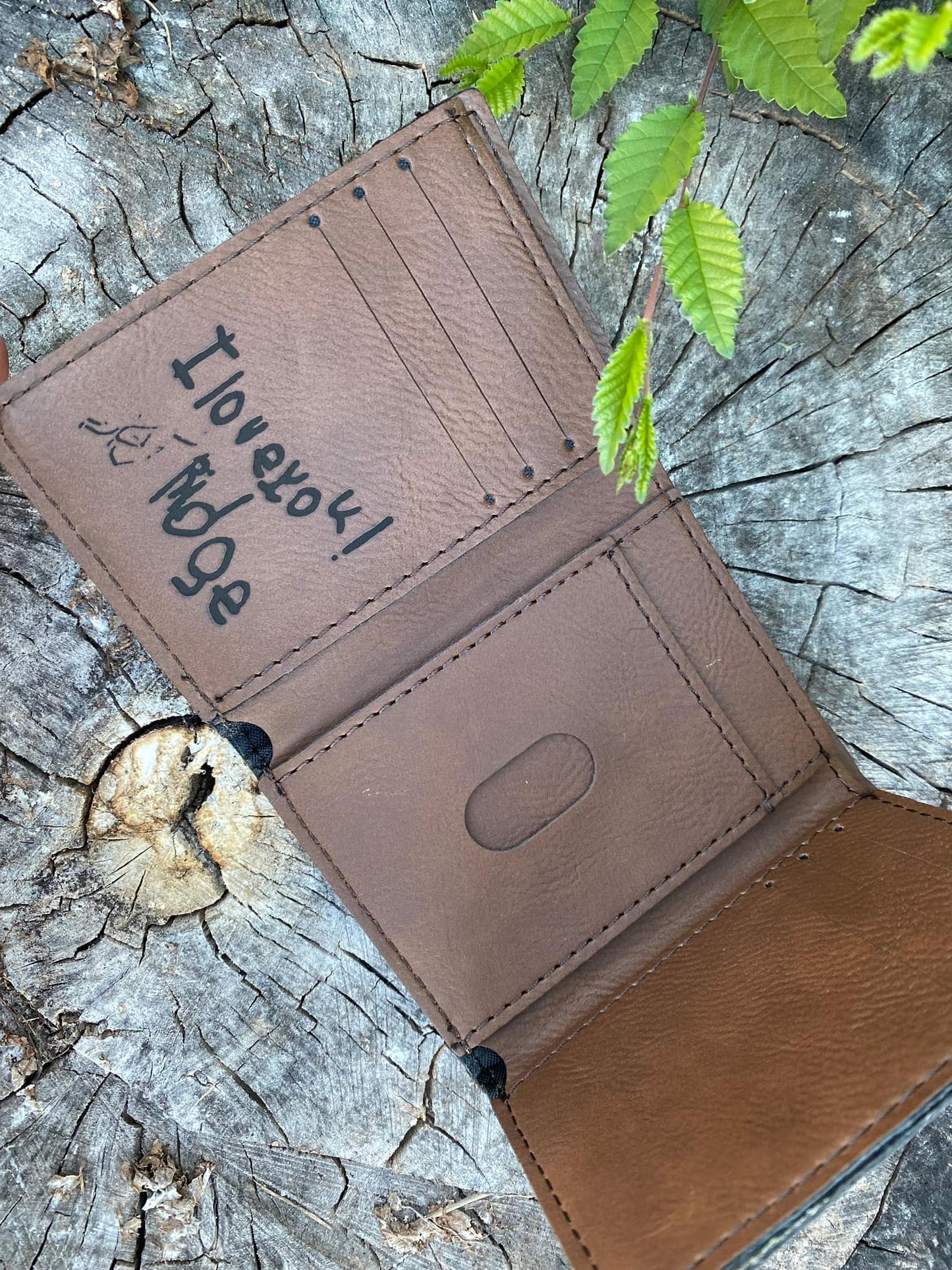 Engraved Leather Wallet