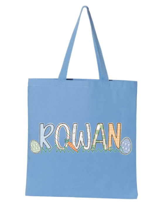 Custom Boy Easter Alpha Tote