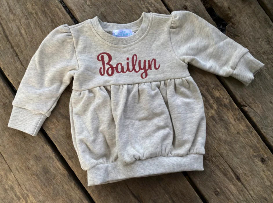 Bubble Sweatshirt W/Stitched Name