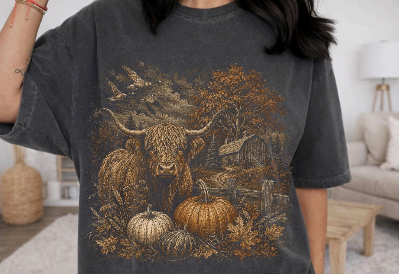 Highland Cow Autumn Harvest