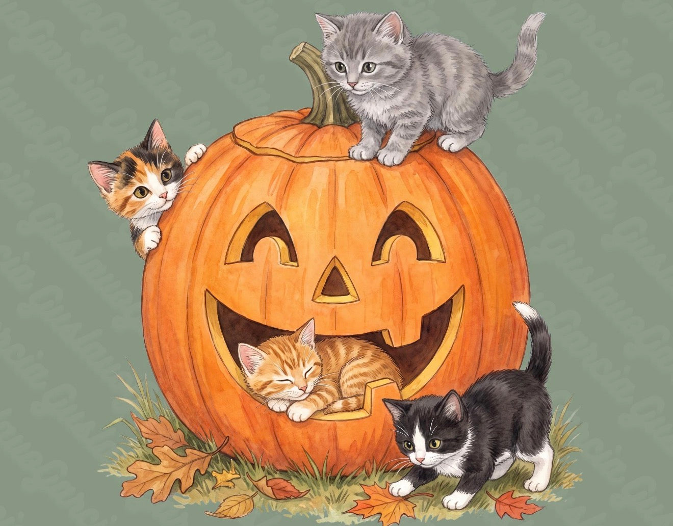 Halloween Kittens Pumpkin