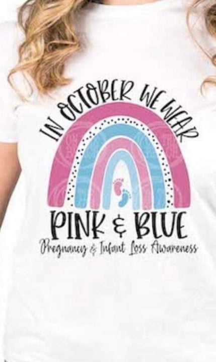 In October we wear pink and blue