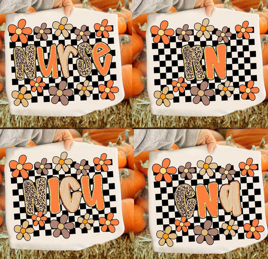 Preppy Checkered Fall Nurse