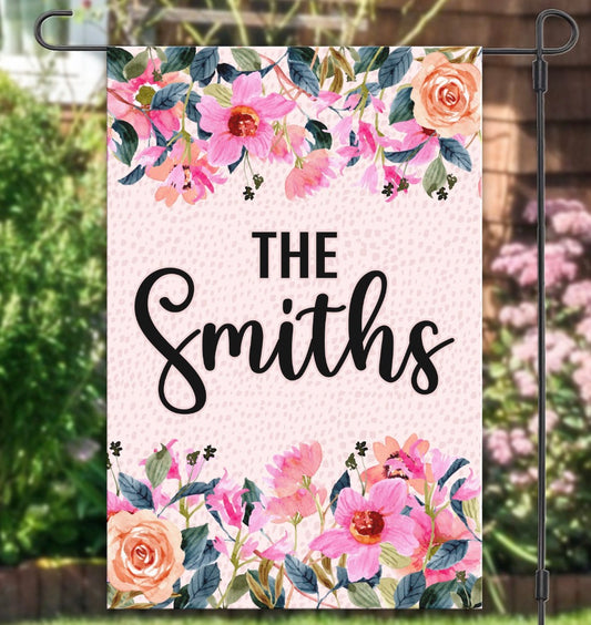 Personalized Floral Flag