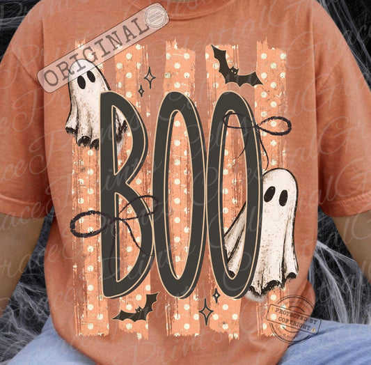 Boo Striped Halloween