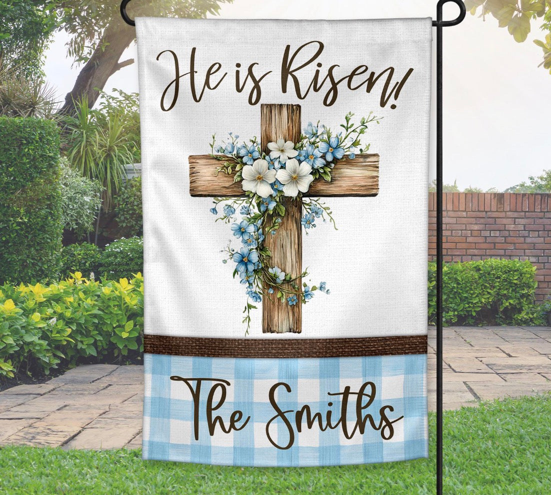 Personalized He is Risen Flag