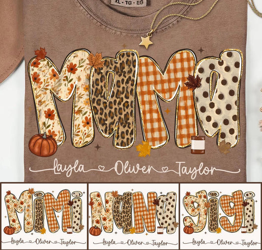 Personalized leopard fall mama glitter