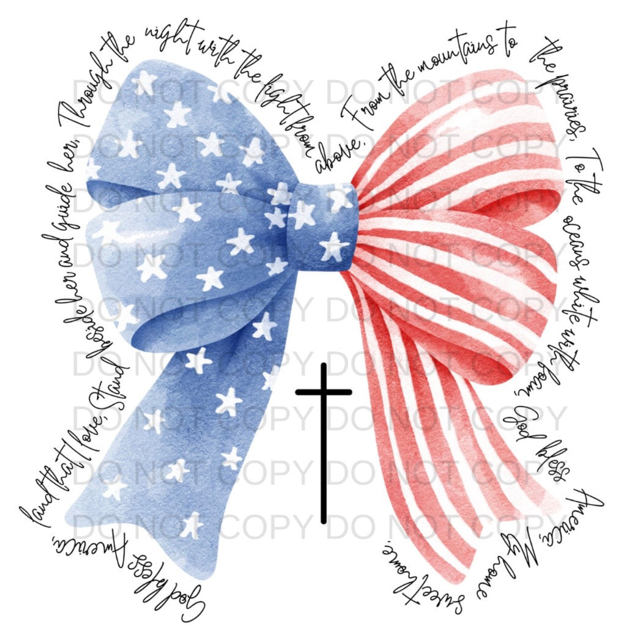 God Bless America Patriotic Bow