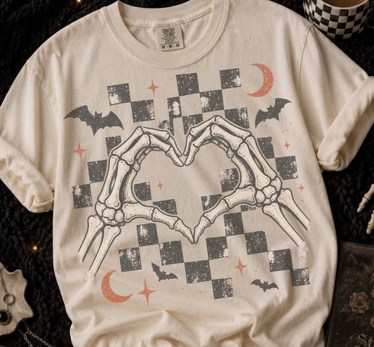 Distressed checkered Halloween