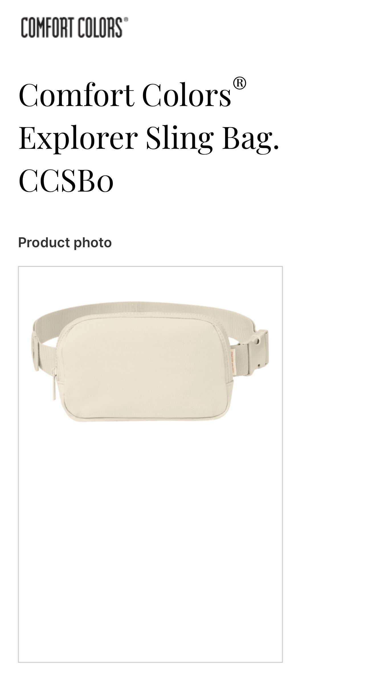 Comfort Colors Explorer Sling Bag