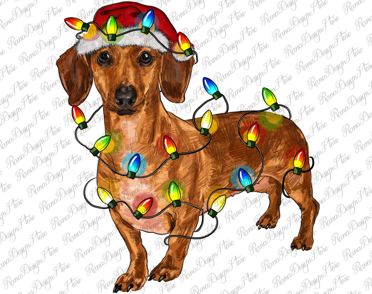 Christmas Brown Dachshund