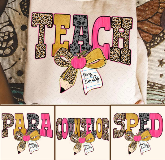 School Occupation Leopard Bow