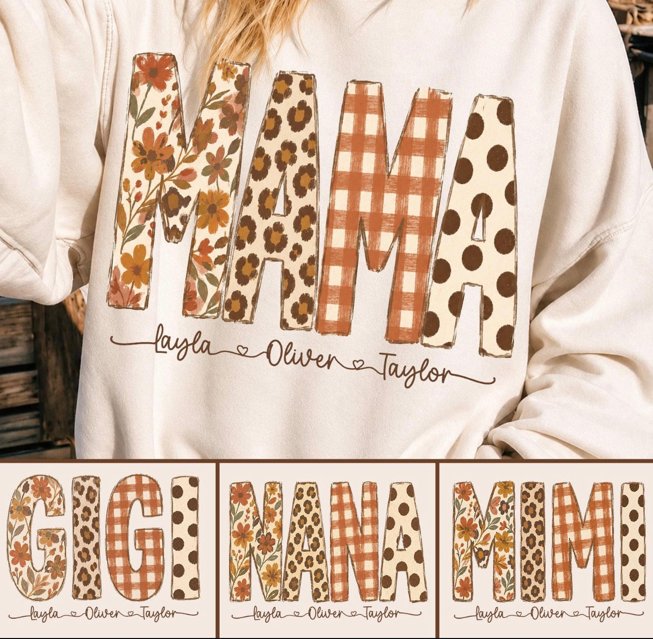 Personalized Preppy Custom Fall Mama
