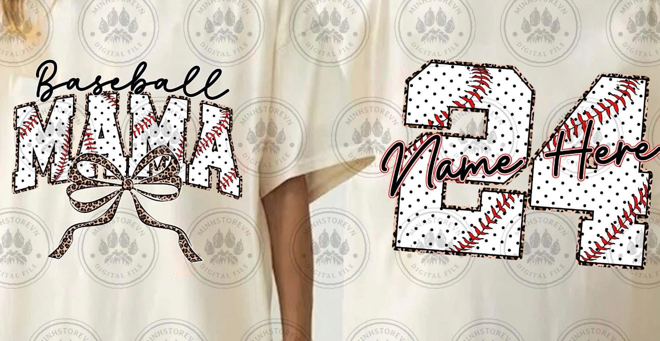 Custom Baseball Mama Front/Back