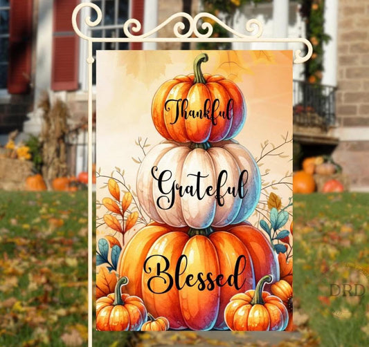 Thankful Grateful Blessed Flag