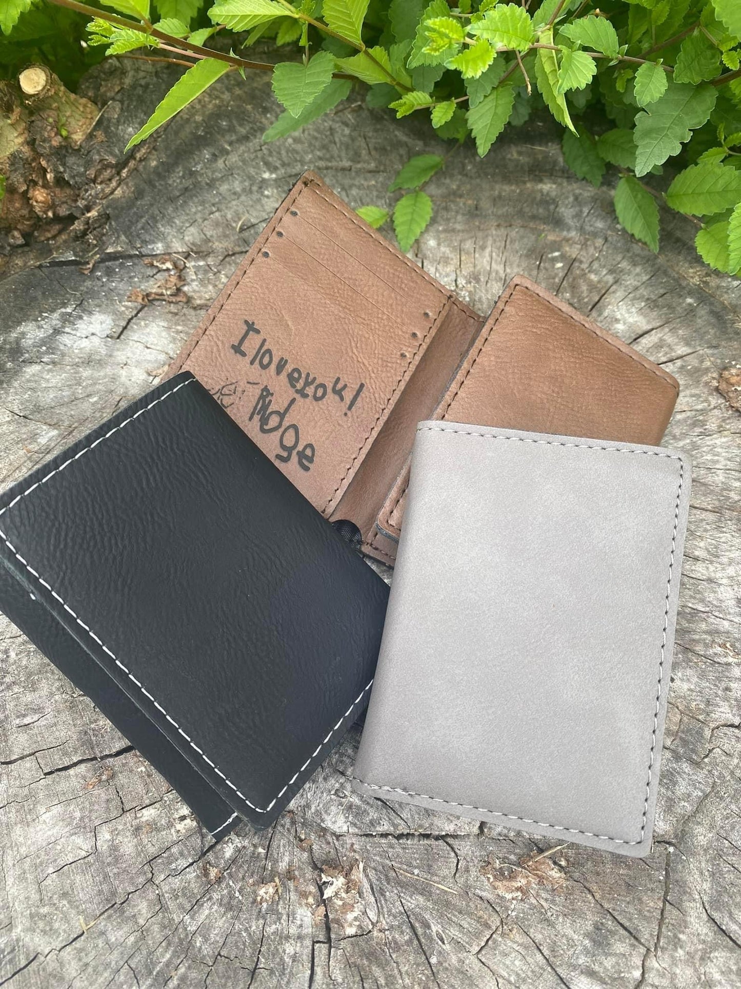 Engraved Leather Wallet