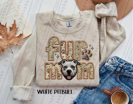 White Pitbull Fur Mom
