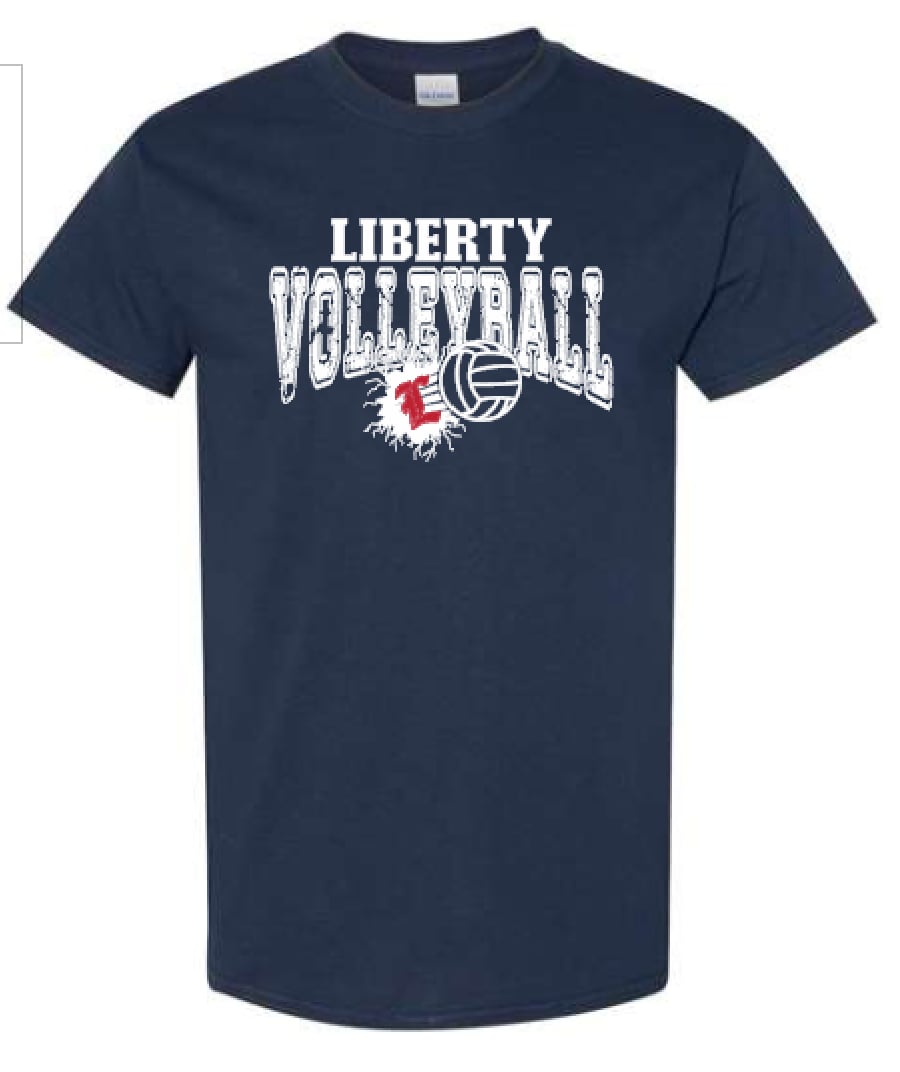 LIBERTY Volleyball white & red font