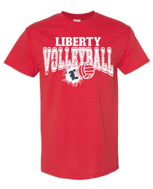 LIBERTY Volleyball white & navy font