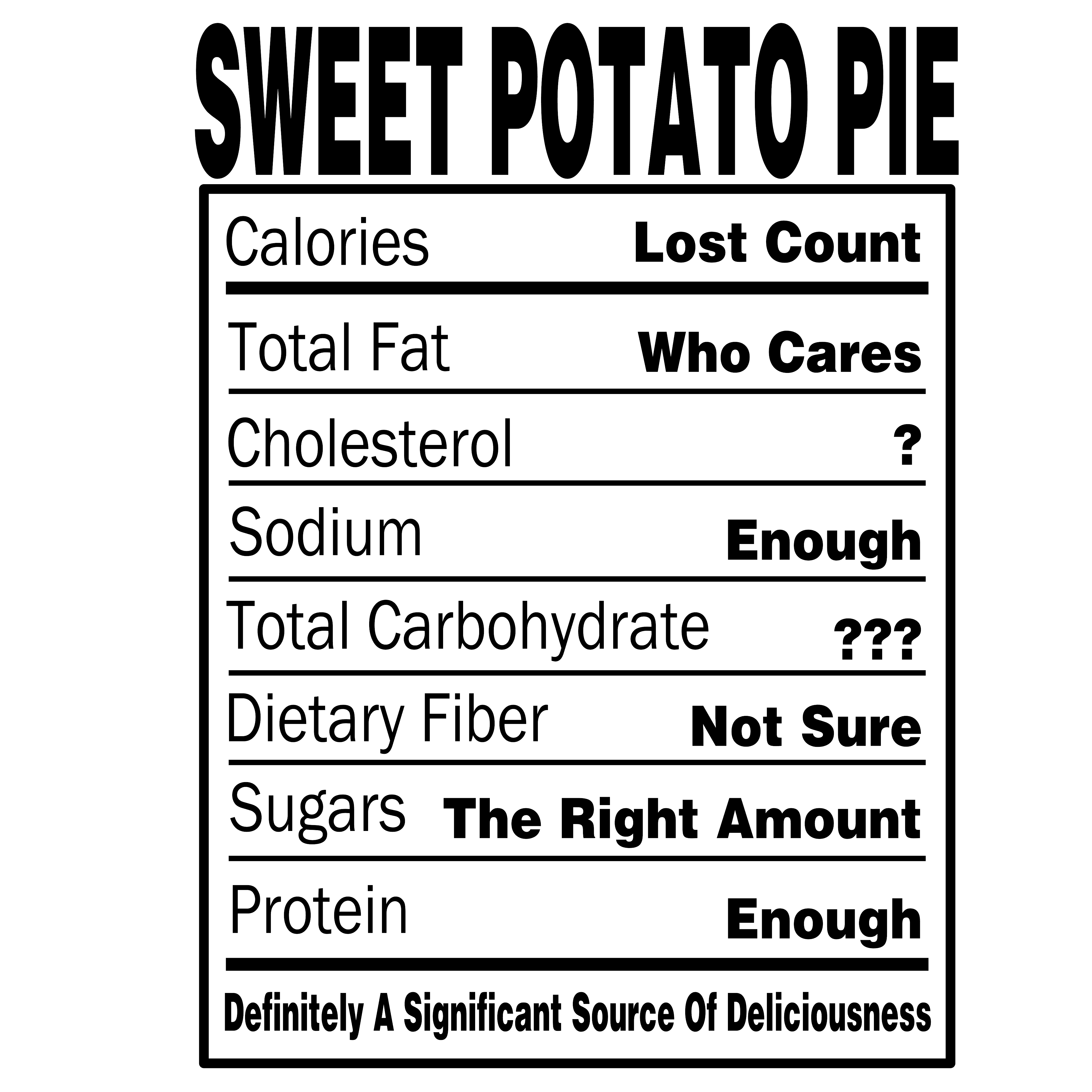 Sweet Potato Pie Nutritional Facts Carlee's Customs