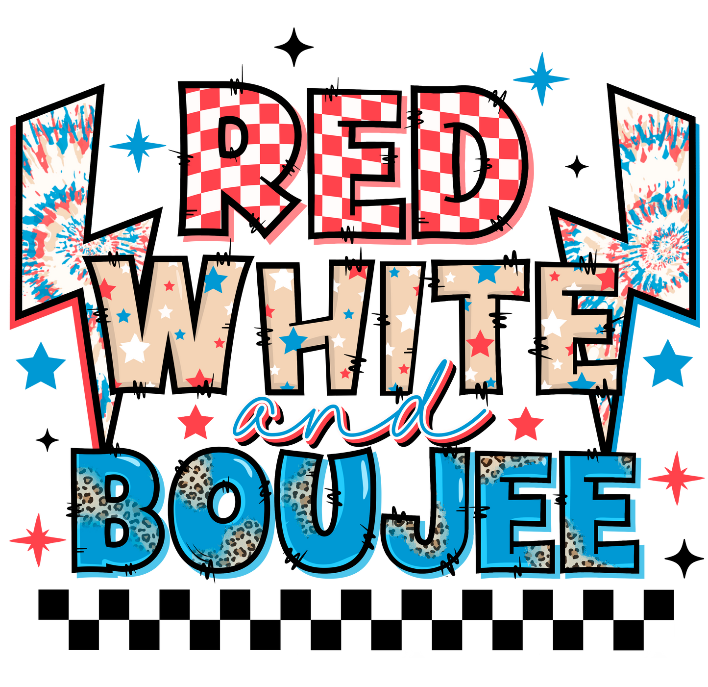 Red White Boujee- Front & Back