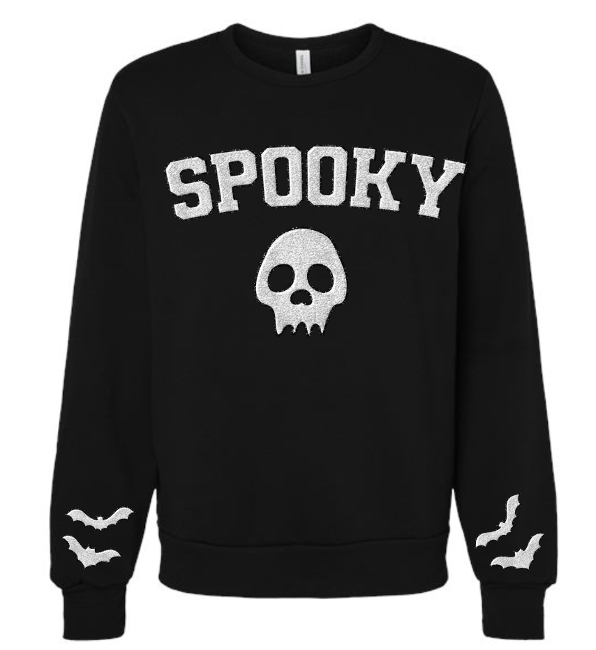 Kids Spooky with skull and bat sleeve