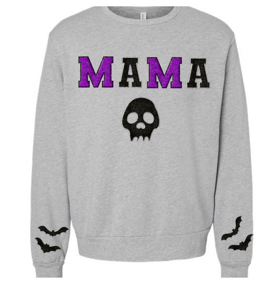 Mama Black/Purple with skull and bat sleeve