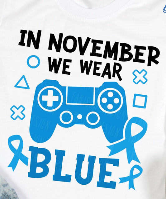 In November we wear blue  Kids
