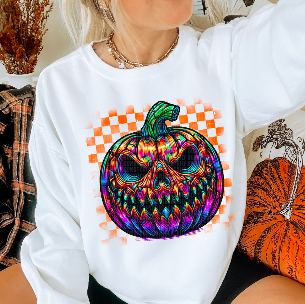 Neon Scary Pumpkin